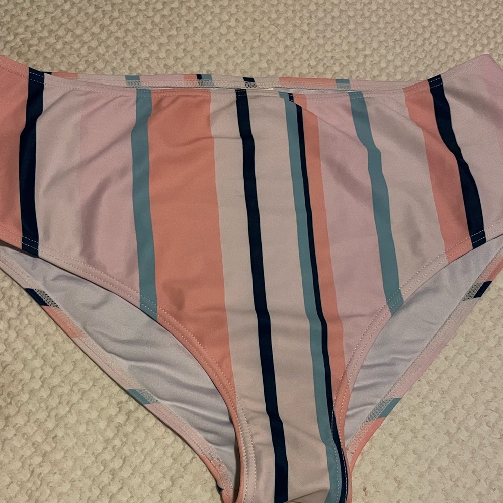 Beachsissi NWOT Colorful Striped Bikini Bottoms